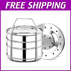 3-Tier Stainless Steel Insert Pans for 8 Qt Instant Pot - Picture 1 of 8