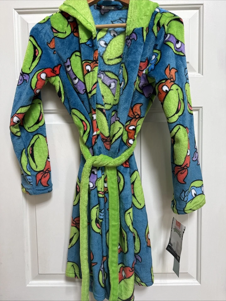 Bata de baño Teenage Mutant Ninja Turtles grande 12/14 pijama con capucha nueva con etiquetas Foto 1 de 4