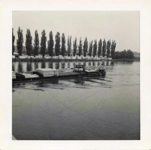 VTG Photo Germany Brick Barge River Port - Picture 1 of 2