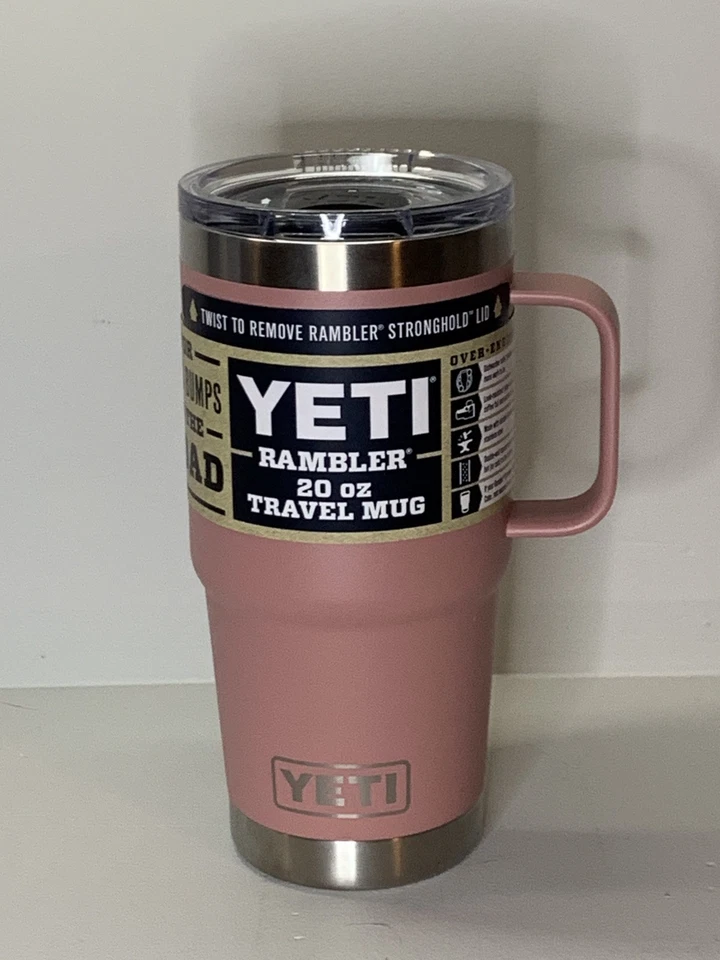Caneca de viagem YETI Rambler 20 oz arenito rosa sem BPA nova com etiquetas - Imagem 1 de 4