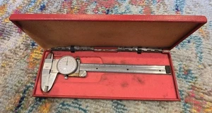 VINTAGE SHERR TUMICO 6" HARDENED PRECISION DIAL CALIPER .001" W CASE VGC JAPAN - Picture 1 of 13