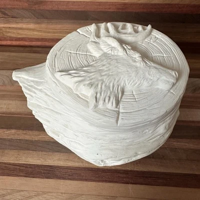 Bisque Ceramic Deer Head Trinket Box - Ready to Paint - 4.5” x 7” x 5.25” READ - Image 1 of 4