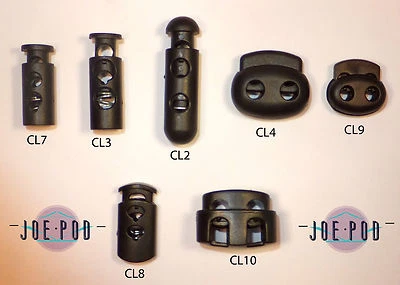 Pk of 10 Cord Locks 7 Sizes to choose from Extra Strong Steel Springs Fastener