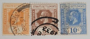 Straits Settlements 5; 5; 10; cents 1910 - 1936 KGV - Picture 1 of 6