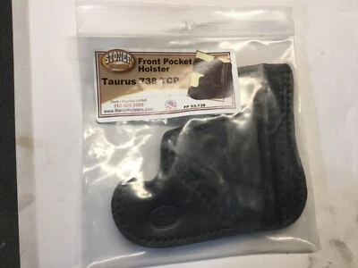 Front Pocket Stoner holster  Taurus 738 TCP 380ACP  black leather Ambidextrous - Image 1 of 4
