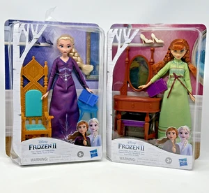 Disney Frozen II Elsa's Throne Set & Anna's Vanity Set Doll Accessories Hasbro - Picture 1 of 11