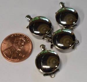 4 CHIUSURE GIOIELLI *METALLO ARGENTATO* 13mm TONDO • 1 FILO • CROMO LUCIDO - Foto 1 di 2