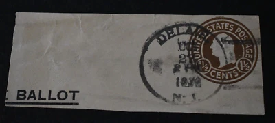 1952 US Stamp Scott #U535 - 1 1/2 Cent Washington Dated Envelope Cut - Image 1 of 2