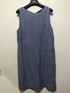 Marks & Spencer Linen Blend Sleeveless Dress UK 18 £25 Chambray - Picture 1 of 11
