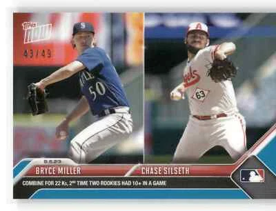 🟦 BRYCE MILLER, CHASE SILSETH Rookie BLUE 43/49 2023 Topps Now #662 📈 - Image 1 of 2