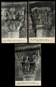 VEZELAY, Antique Postcard Group 1920's Abbaye Sainte-Marie-Madeleine de Vézelay  - Picture 1 of 2