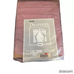 Vtg Sears Pinch Pleated Cascade & Swag Drapes Curtains Mauve FITS UP TO 48" - Picture 1 of 4