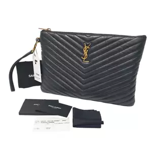 Saint Laurent Monogram Tablet Pouch 559193 Originale Sacchetto Antipolvere Tag Libretto YSA004 - Foto 1 di 12