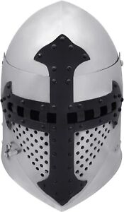 Medieval Bascient Helmet Open Face Replica Armour Knight Combat LARP SC Gift