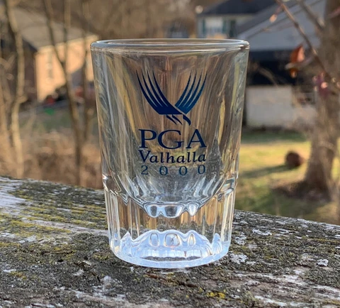 Valhalla 2000 PGA Championship Shot Glass Jigger Tiger Woods Winner Cover