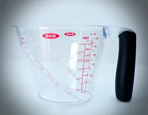 OXO 2 Cup Angled Measuring Cup Clear Plastic BPA Free Black 2 Cup Capacity Tools - Picture 1 of 9