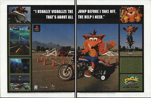 Crash Bandicoot Warped - Naughtydog Videogioco Stampa Pubblicità/Poster Promo Art 1998 - Foto 1 di 5