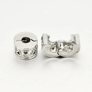 CLIP EN LAITON ARGENTE PERLE FERMOIR 10MM BRACELET SERPENT SANS NICKEL *CL16 - Picture 1 of 1