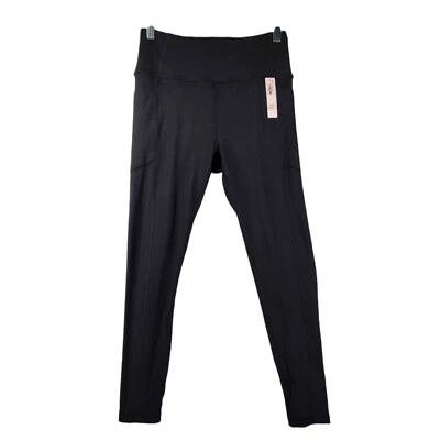 New Victoria's Secret Black color On Point Flow 7/8 Leggings Sz 8 Side Pockets - Image 1 of 4
