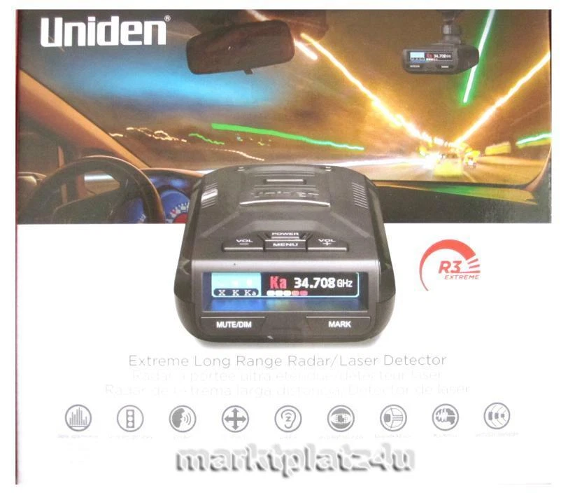 UNIDEN R3 EXTREME MRCD GPS RADAR LASER DETECTOR INTERNATIONAL SHIP EU CA RU - Image 1 of 4