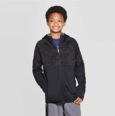 Boys Premium Tech Fleece Full Zip Hoodie - NWT - C9 Champion - Black - XS - C385 - Image 1 of 2