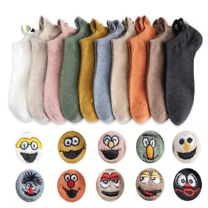 MyFunnySocks Women Cute Cotton Socks Fashion Cartoon Embroidered Ankle Socks - Picture 1 of 15