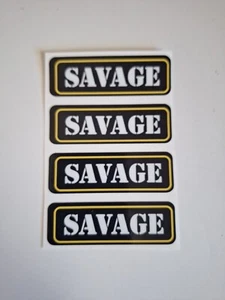 (4) Etiquetas adhesivas de vinilo adhesivas para latas de munición.  SAVAGE - Imagen 1 de 4