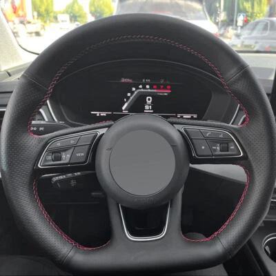 DIY Steering Wheel Perforated Sewing Leather Cover For Audi A3 8V A4 S4 Q2 A4 A5 - Image 1 of 4
