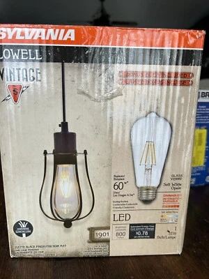 Luminária pendente de gaiola Sylvania Lowell, LED, luminária vintage - Imagem 1 de 4