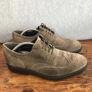 Mephisto Men's Size 10 Oxford Gray Suede Leather Taupe Shoes Lace Up - Picture 1 of 10