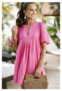 Just A Theory Fuchsia Pink Cotton Dress | Medium | Mint Julep Boutique | NWT - Picture 1 of 7