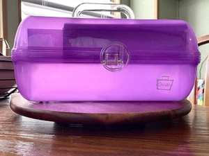 **VINTAGE** Caboodles Color Collisions Organizer Makeup Case - 2622 - Purple - Picture 1 of 9