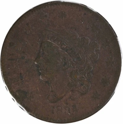 1834 Large Cent N-6 Large 8 Large Stars & Letters VF Scratches Uncertified #812 - Image 1 of 2