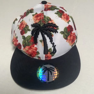 Blvd Supply Co Mens Snapback Hat Black White Palm Tree Logo Roses Ball Cap - Picture 1 of 10