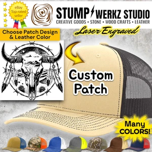 Custom Trucker Hat Baseball Cap Richardson Western Steer Skull Dreamcatcher - Picture 1 of 23