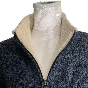 LL Bean Pullover Herren S Lammwolle Sherpa gefüttert Full Zip Jacke schwer Outdoor - Bild 1 von 17