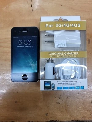 Vintage Apple iPhone 4 A1332 AT&T Smartphone 3G GSM Black 16GB IOS 16.1 Mint  - Image 1 of 4