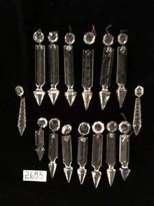 Kristall Kronleuchter Teil 13 Stück Asst Speere und 2 V Kristalle - Bild 1 von 4