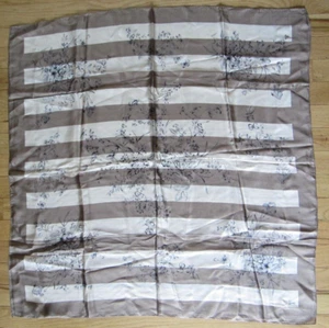 Vtg HONEY The Brand 100% Silk 31x31 Striped Floral Made In Japan Scarf - Picture 1 of 5
