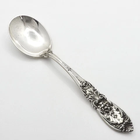 Antique Richelieu International Silver Cream Soup Sterling Spoon Mint Round Bowl Cover