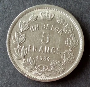 Belgique - Albert Ier - Très Jolie et Très rare 1 Belga 1934 FR position B  (3) - Picture 1 of 2