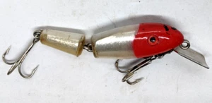 Vintage L&S Mirr O Lure Sinker Jointed Fishing Lure Red/White JAPAN COPY - Picture 1 of 5