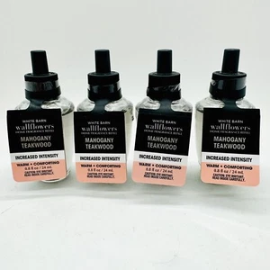NEW! 4 BATH & BODY WORKS WALLFLOWERS MAHOGANY TEAKWOOD HOME FRAGRANCE REFILLS - Picture 1 of 4