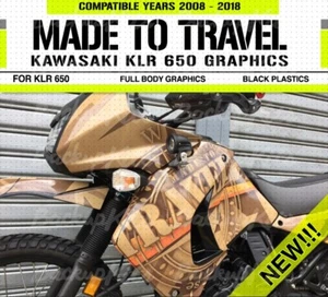 Kawasaki KLR 650 DECALS GRAPHICS  GRAPHICS KITS MADE TO TRAVEL (2008 - 2018) - Picture 1 of 2
