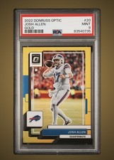 2022 Donruss Optic Josh Allen Gold Prizm /10 - PSA 9