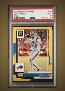 2022 Donruss Optic Josh Allen Gold Prizm /10 - PSA 9