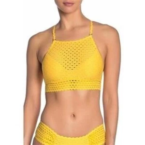 NWT Robin Piccone Chira Halter XS Yellow Triangle Bikini Swim Top 110569 - Picture 1 of 2