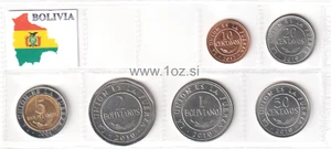 BOLIVIA SET 2010 / 2012 - 6 coins (10, 20, 50 CENTAVOS + 1, 2, 5 BOLIVIANOS) UNC - Picture 1 of 5