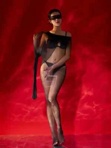 Sexy Women Oil Glossy Shiny Stockings Smooth Crotchless Sexy Tights - Picture 1 of 10