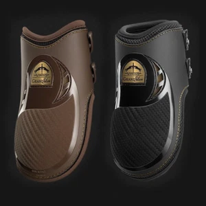 Veredus Grand Slam Carbon Gel Vento Airflow Cooling Fetlock Boot Black/Brown M/L - Picture 1 of 14